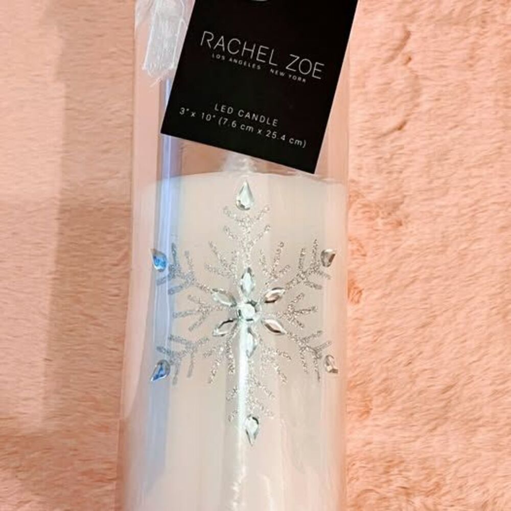 Rachel Zoe ELEGANT Winter Snowflake LED Candle NWT